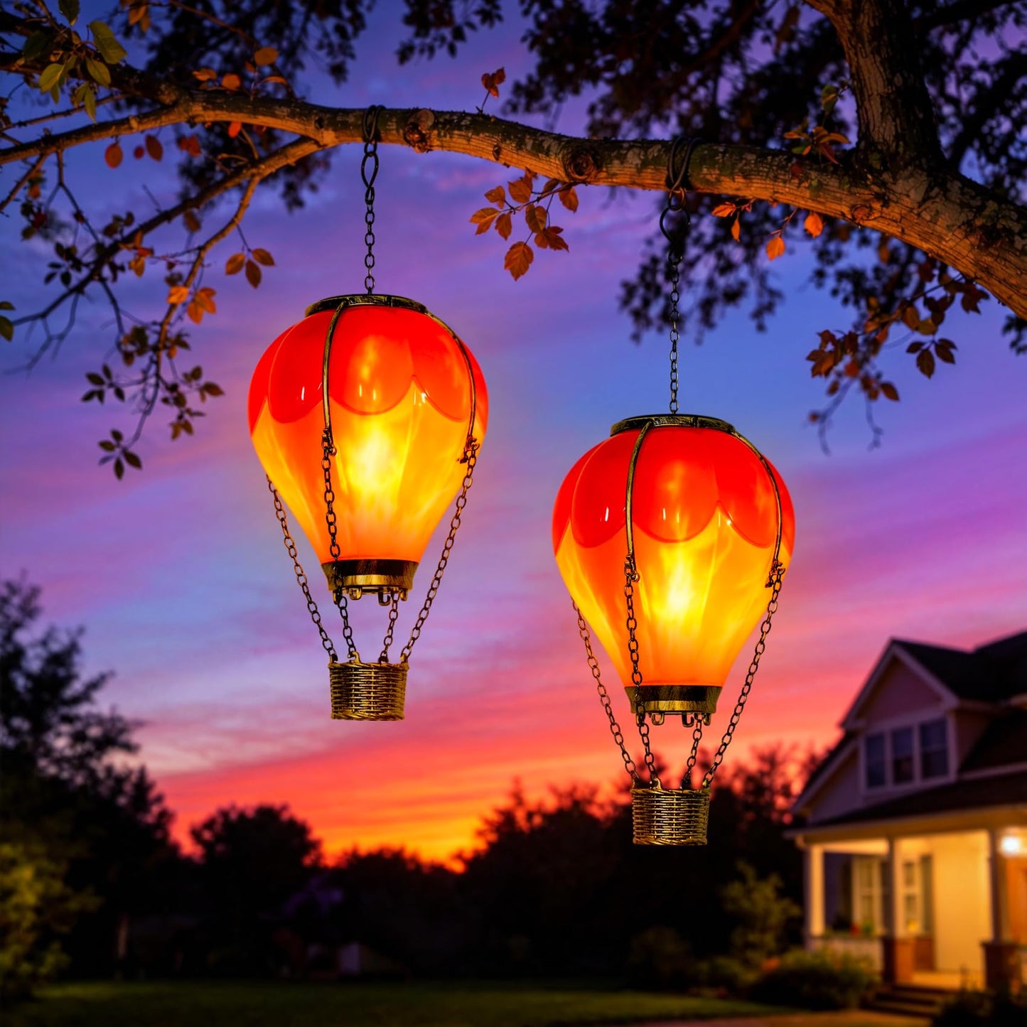 Hot Air Balloon Solar Lantern Outdoor Waterproof, Solar Powered Light for Garden Patio Yard Pathway Porch, Gift for Mom Grandma Women – Pink (1 Pack)