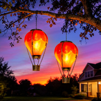 Hot Air Balloon Solar Lantern Outdoor Waterproof, Solar Powered Light for Garden Patio Yard Pathway Porch, Gift for Mom Grandma Women – Pink (1 Pack)