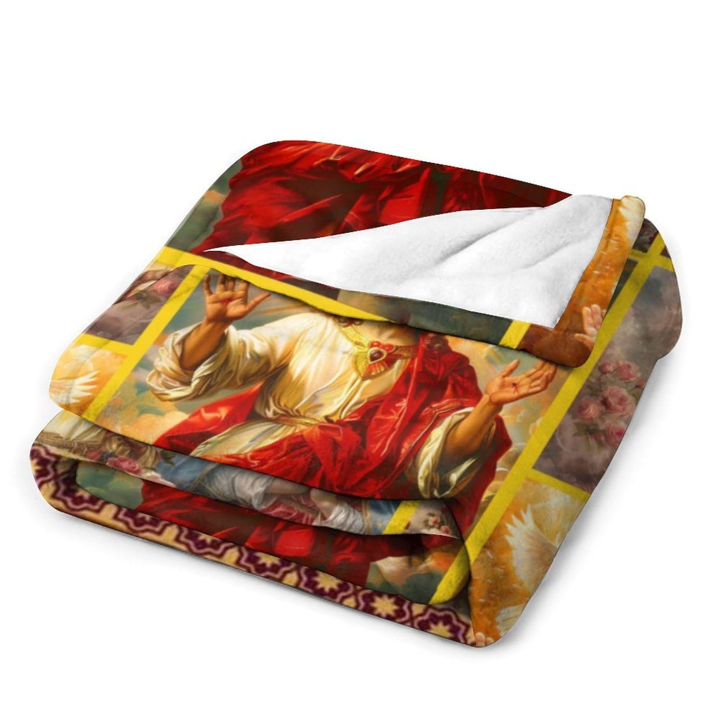 Jesus Christ Blanket, Christian Virgin Mary Blanket, Religious Throw Faith Catholic Christian Gifts for Prayer Soft Plush Fleece Flannel Blankets for Kids Adults Men Women 40"x50"