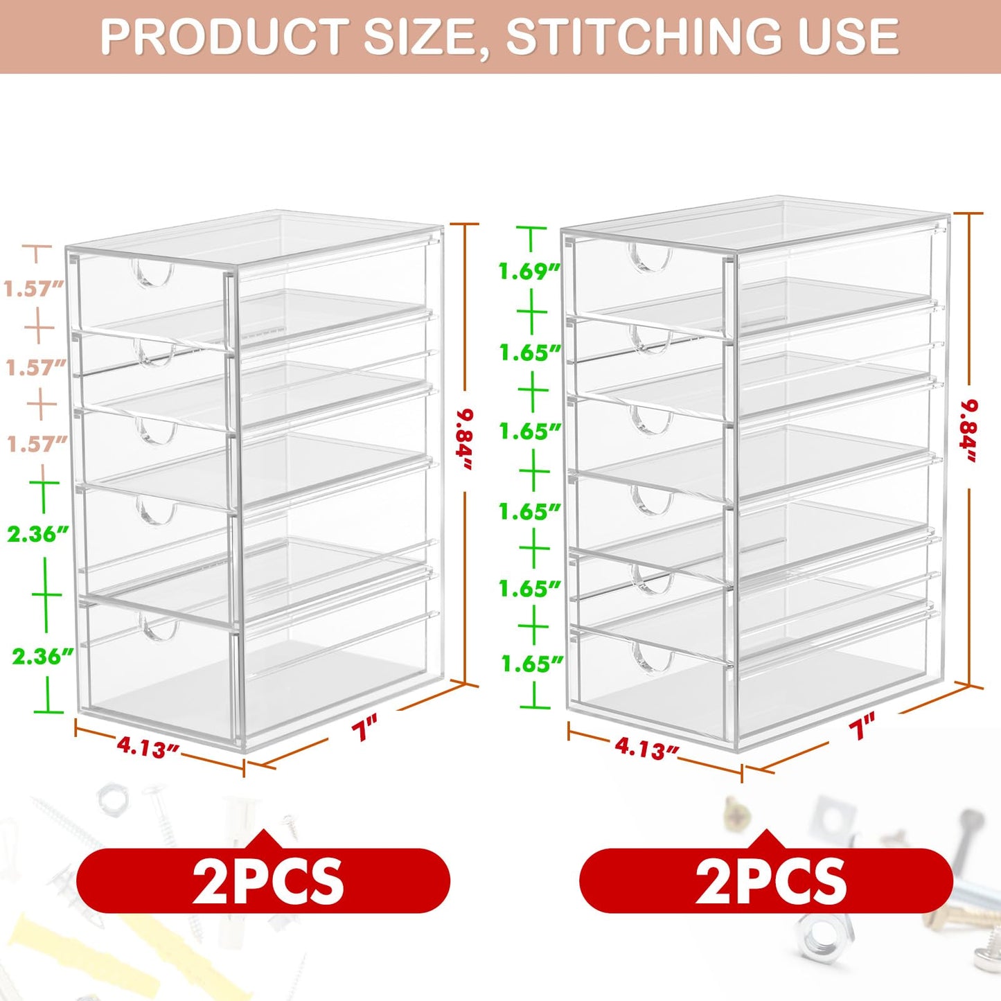 caktraie Desk Organizers And Accessories With 22 Drawers, 4 Pack Office Desktop Drawers, Plastic Makeup Organizer Containers Bins With Drawers Desk Organization, Bathroom Organizers Storage Case Box