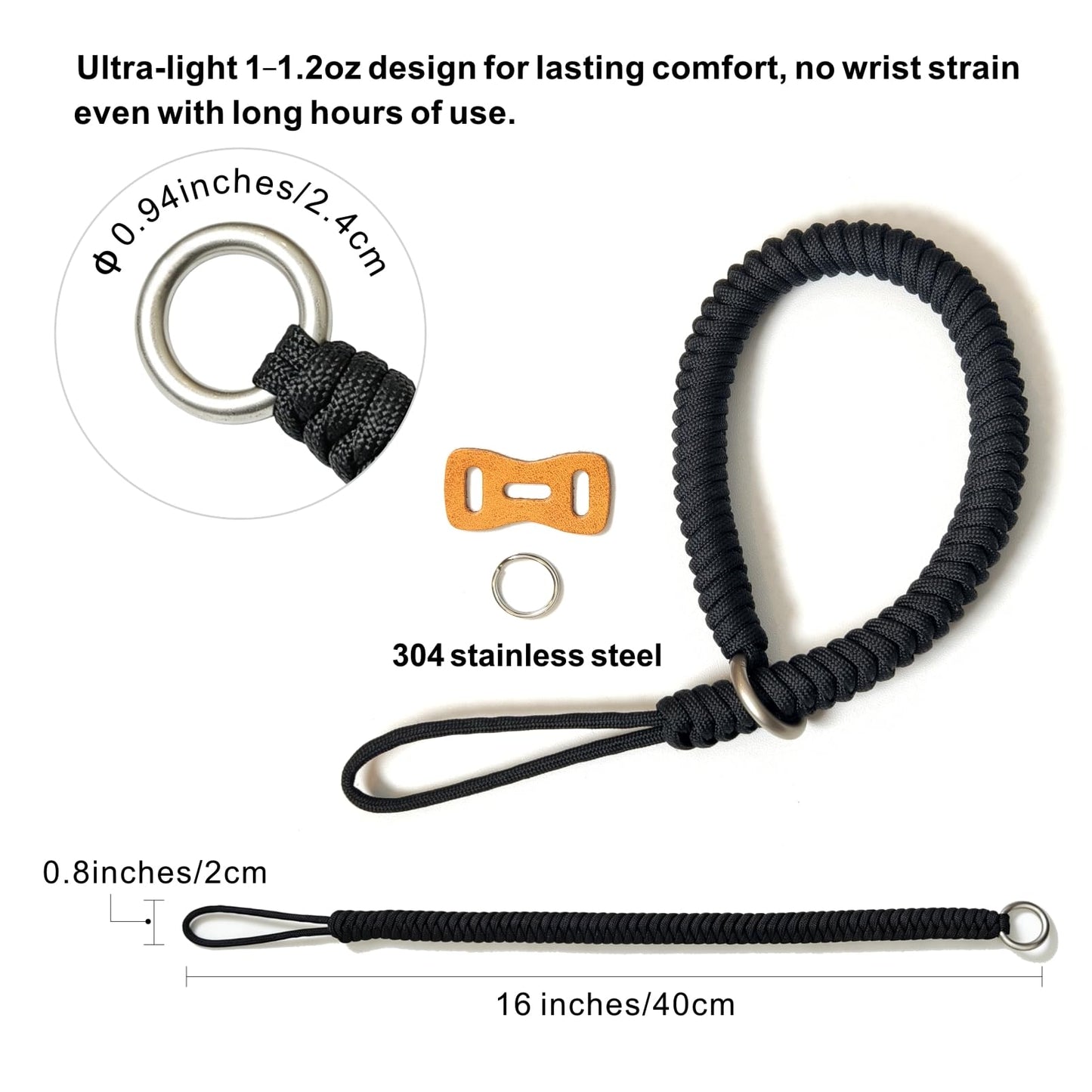 Noopel Camera Wrist Strap, Adjustable Braided Nylon Hand Strap, Anti-Slip Secure Design, Universal Fit for DSLR Mirrorless Cameras (Green)