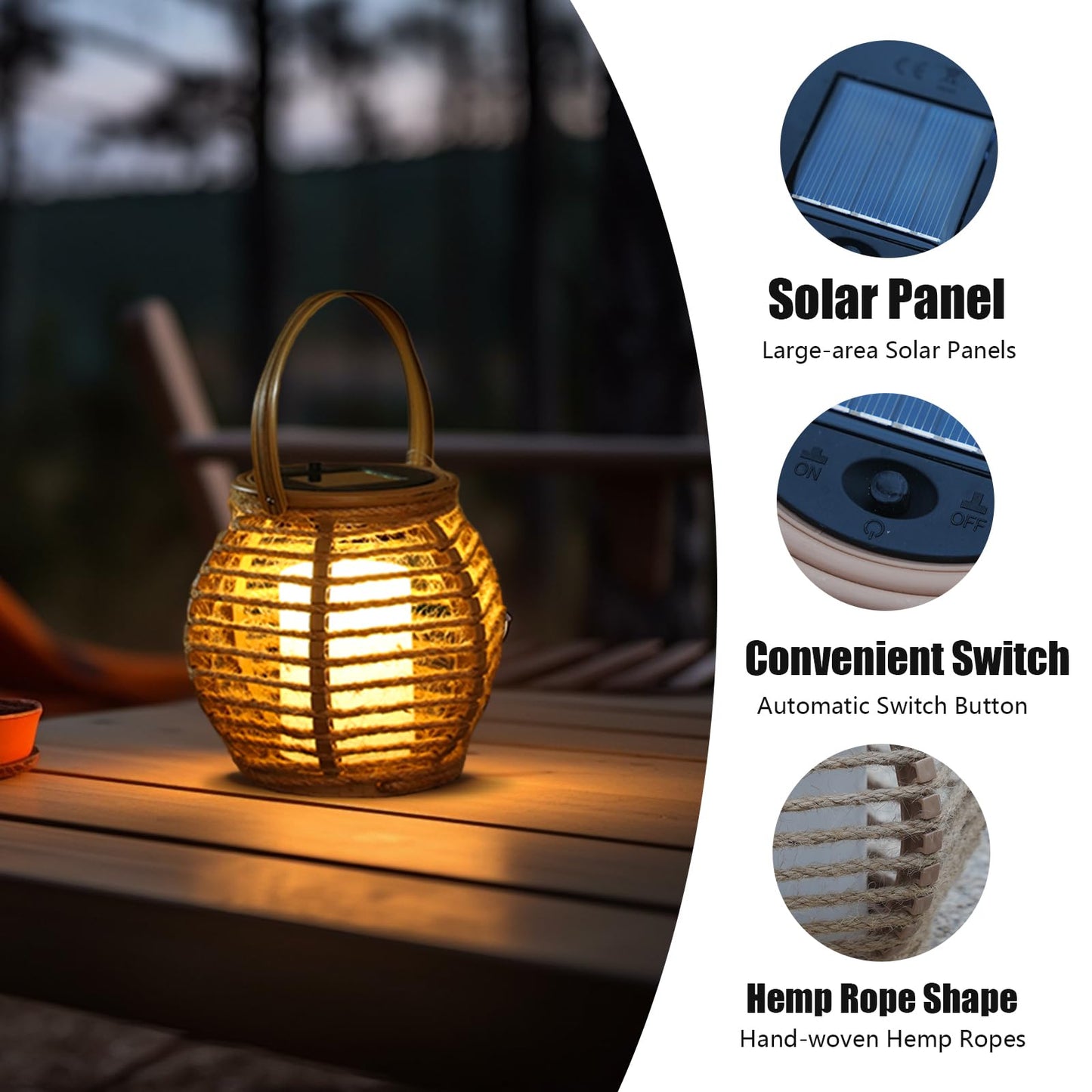 2 Pack Solar Lanterns Outdoor Waterproof, Pumpkin-Shaped Solar Lantern Hand-Woven Winding Bohemian Style Outdoor Lantern Hanging & Tabletop Decor for Garden/Patio Birthday Gifts for Women Mom Grandma
