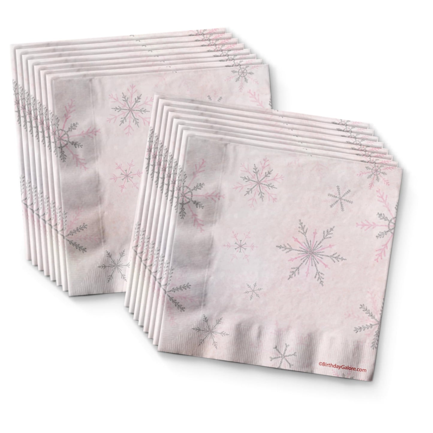 A Little Snowflake is On The Way Girl's Baby Shower Party Supplies - 64 Piece Winter Baby Shower Tableware Set Includes Large 9" Dinner Plates and 8" Dessert Paper Plates Napkins Cups - Kit for 16