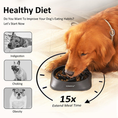 YINEYA Slow Feeder Dog Bowls, Pet Supplies That Slow Down Eating, Pet Food Bowls, Maze Dog Puzzle Feeder for Medium Breed