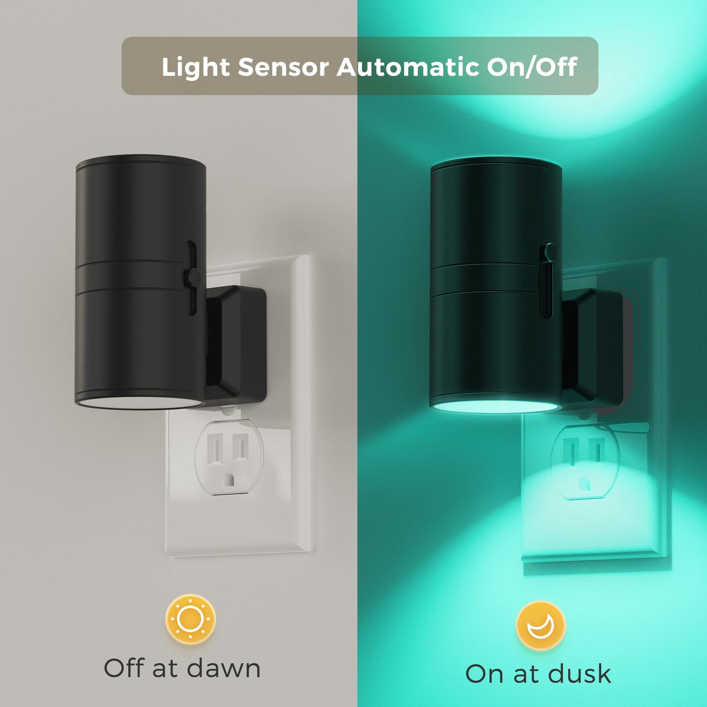 L LOHAS LED Night Light with Remote,[2Pack] Night Lights Plug into Wall, RGB Color Changing Nightlight with Light Sensor, Nightlights for Kids Gifts Christmas Party Hallway Bedroom Kids Room