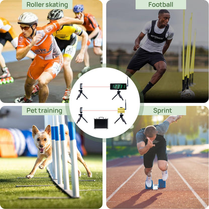 YZ Battery Powered Wireless Laser Timer for Sprints Race Clock Running Stopwatch Electronic Bike Speed Training Skating Track Field Timer Motorcycle