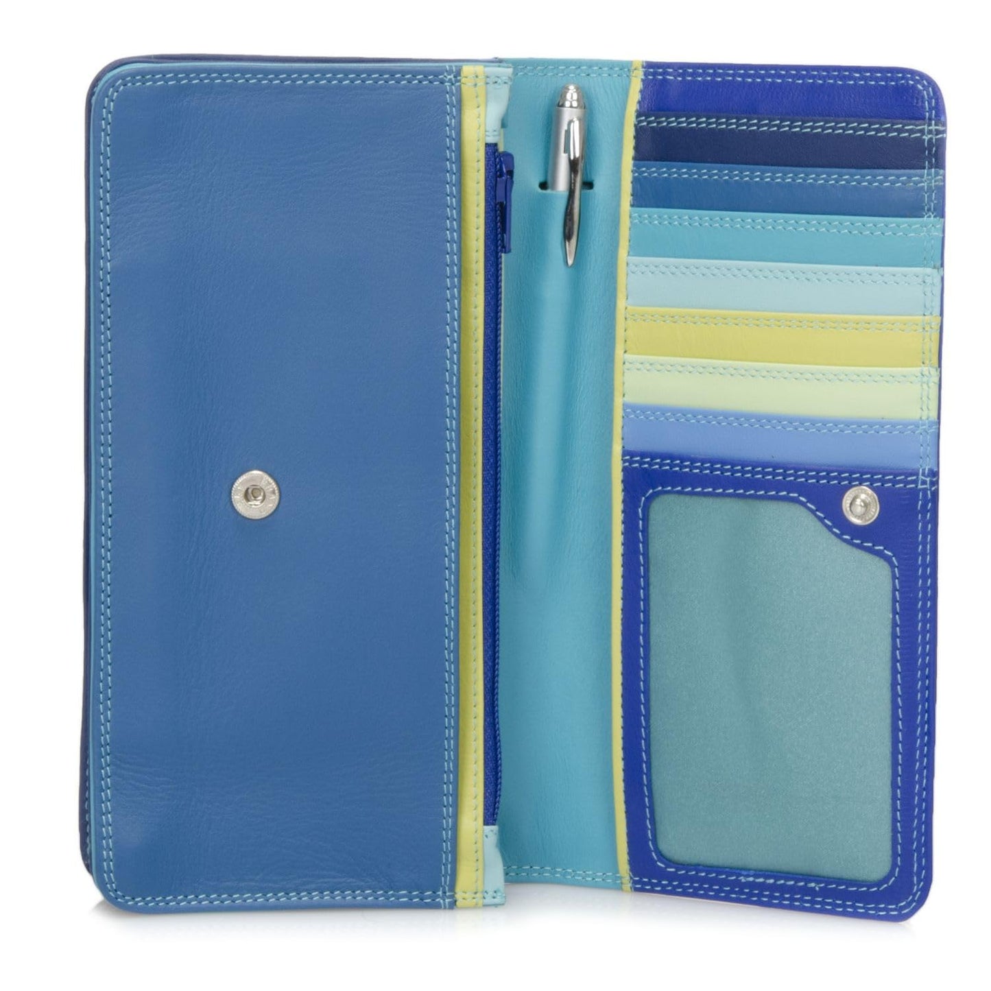 mywalit Medium Matinee Leather Wallet | 10 Card Slots | ID Window & Coin Pocket | Seascape | Stylish & Compact Accessory for Men & Women | Perfect for Everyday Use