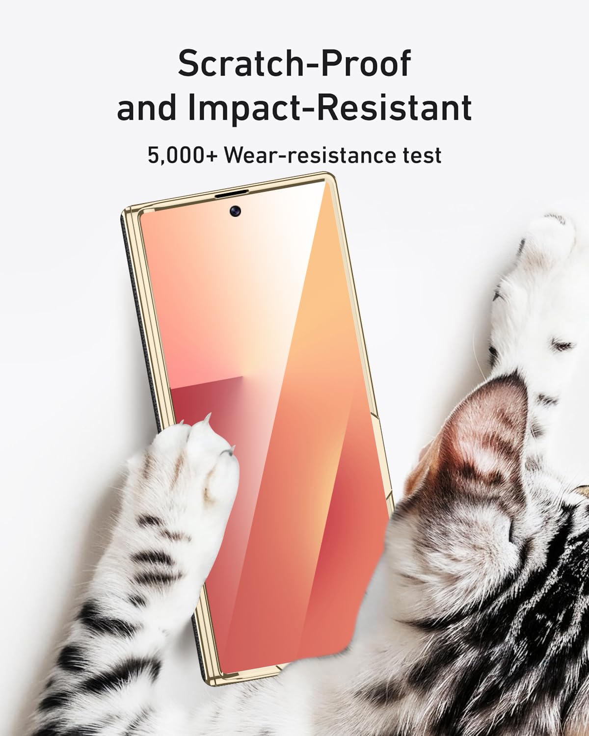 Miimall Leather Case for Samsung Galaxy Z Fold 7 with Stand,[Built-in Privacy Screen Protector and Magnetic Hinge Protection][Wireless Charging] Sturdy Luxury Bumper Cover for ZFold 7 Case Gold Black