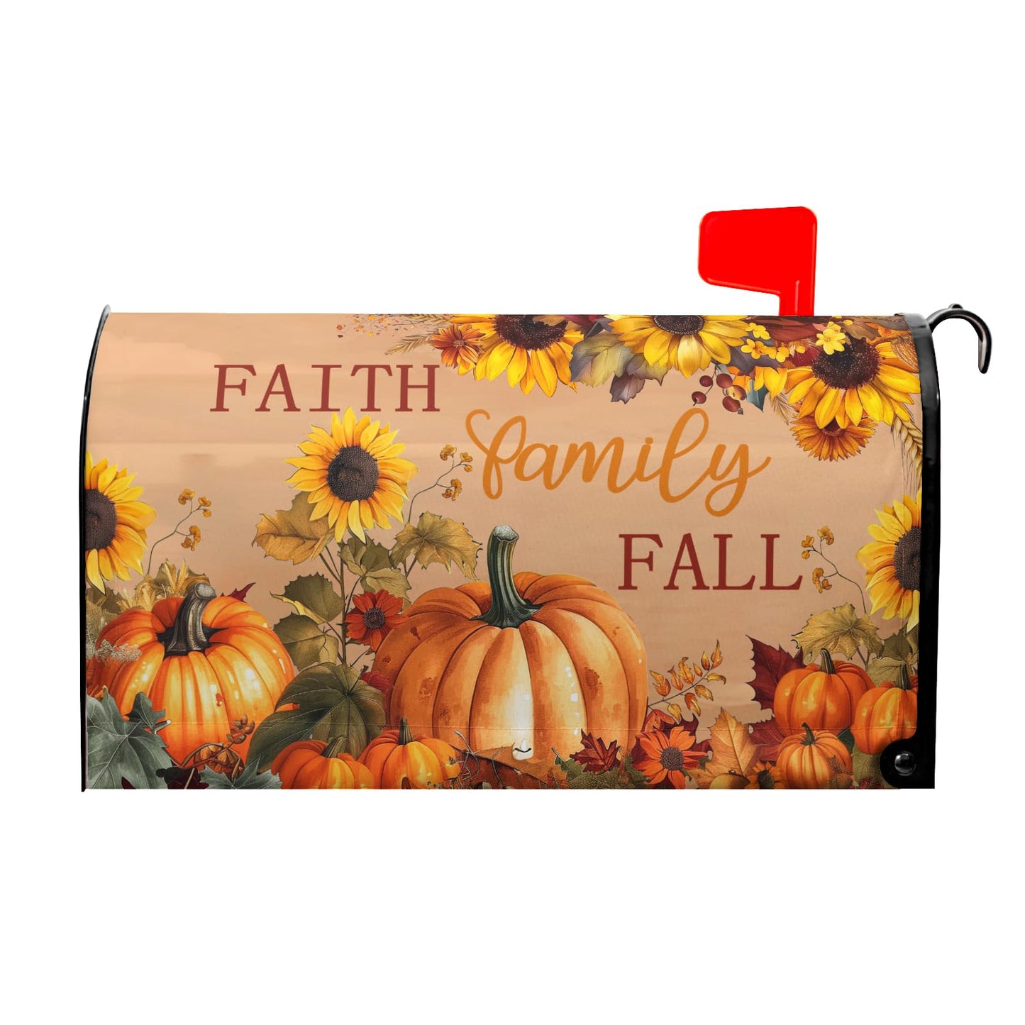Autumn Pumpkin Sunflower Magnetic Mailbox Covers Large Size 25x21 Inch Fall Mailbox Wraps Magnetic Thanksgiving Harvest Post Letter Box Cover for Home Garden Yard Outdoor Decor