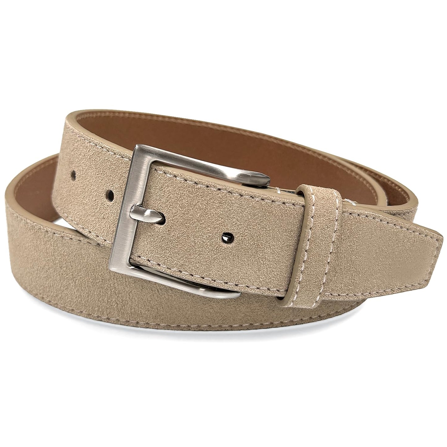 Belts.com 41104 Suede Belt Genuine Suede Leather Casual Jean Belt 1-1/2"(38mm) Wide (Taupe, 32)