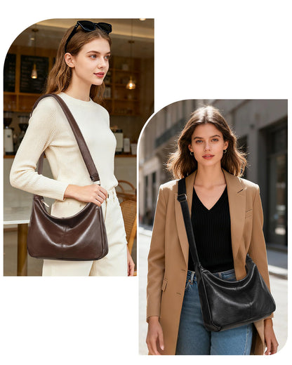 Hobo Bag for Women with Mini Purse Soft Vegan Leather Slouchy Shoulder Crossbody Handbag Tote