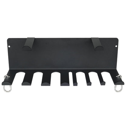 Multi-Purpose Gym Equipment Storage Rack Resistance Bands Storage Hanger Barbell Rack Heavy Duty Gym Rack for Exercise Bands, Lifting Belts and Jump Ropes (Double Layer Black)