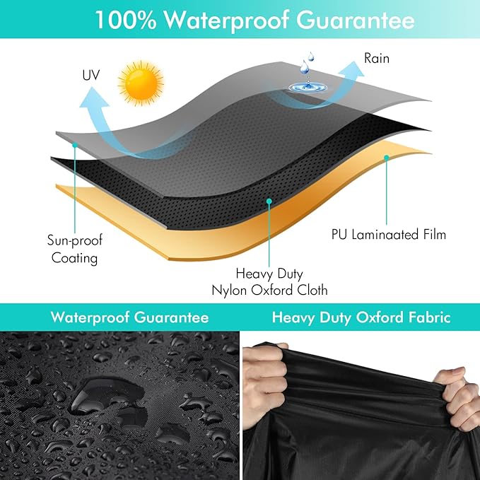 WLEAFJ Patio Sofa Cover Waterproof, Outdoor Loveseat Cover, Heavy Duty Outdoor Couch Cover, Large Lawn Patio Furniture Covers with Air Vent, 58’’ W x 40’’ D x 31’’ H