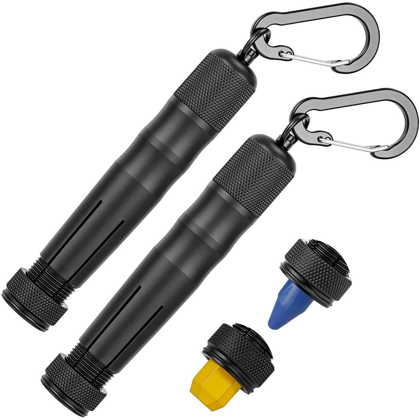 YueMiEcoUS Metal Ambidextrous Lumber Keel Crayon Holder | Contoured Grip Handle | Fits 1/2" Round or Hexagonal Crayons & Ferro Rods | Kio | Construction Carpenter| Black 2 Pack