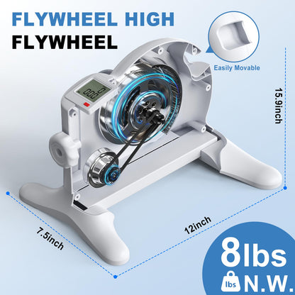 OSCILLATING SLIM Mini Exercise Bike & Under Desk Elliptical,Under Desk Bike Pedal Exerciser, for Seniors Arms & Legs Workout with LCD Display,Gifts for Women Men