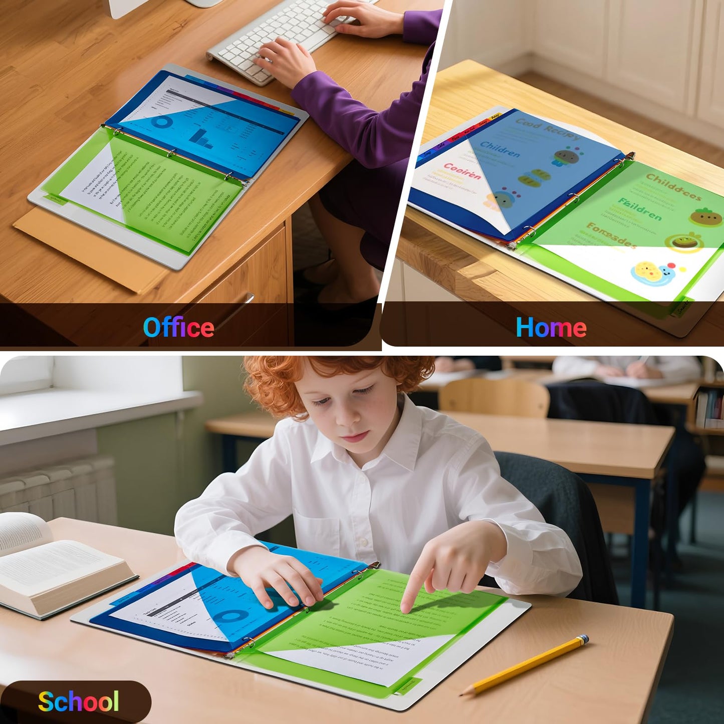 8-Tab Dividers for 3-Ring Binders, 48 Counts 3 Holes Index Dividers with 2 Pockets, Insertable 8 Tabs Binder Divider for 1/2''/1''/2''/3'' inch Binders, 8 Colors (6)