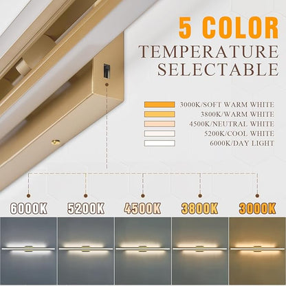 55" Long Vanity Light Gold Bathroom Wall Light Fixtures Long Vanity Lights Over Mirror Lighting Lamps Dimmable Bathroom Wall Mount Lighting Over Vanity Mirror