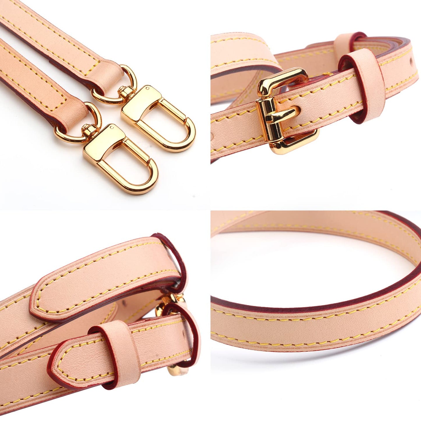 jiesinlov Vachetta Leather Replacement Crossbody Bags Strap Adjustable Shoulder Strap for Speedy 20 25 long strap(0.70Width Three Segments Adjustable 26.8-47.2Length)