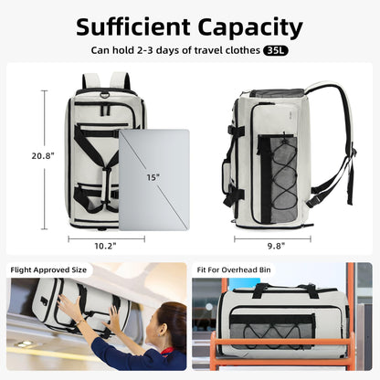 CLUCI Gym Bag for Men & Women, 35L Convertible Travel Sports Duffel Backpack with Shoe Compartment, Waterproof Carry-On for Fitness & Skateboard