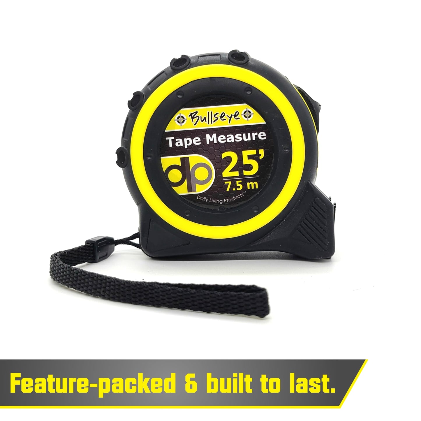 Bullseye 25 Ft Tape Measure with Magnetic Hook - 6 Pack - 1" Double-Sided Blade - Tape Measures with Imperial & Metric Measurements - Retractable Measuring Tapes with Fractions