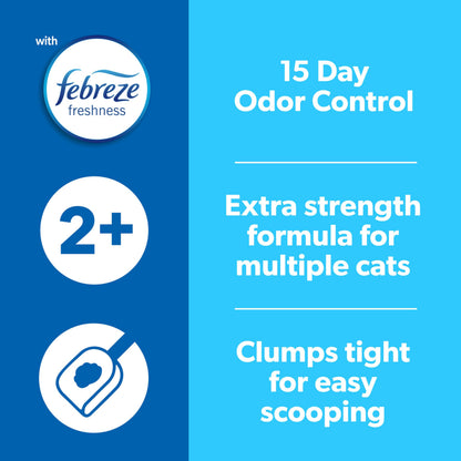Fresh Step Clumping Cat Litter, Multi-Cat, Long Lasting Odor Control Kitty Litter with Activated Charcoal, Low Dust Formula, 14 lb
