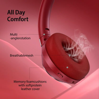 EAORUL Headphones Wireless Bluetooth, 100H Playtime Active Noise Cancelling Headphones, Bluetooth Headphone with Mic, Over Ear Wireless Headphone with Deep Bass
