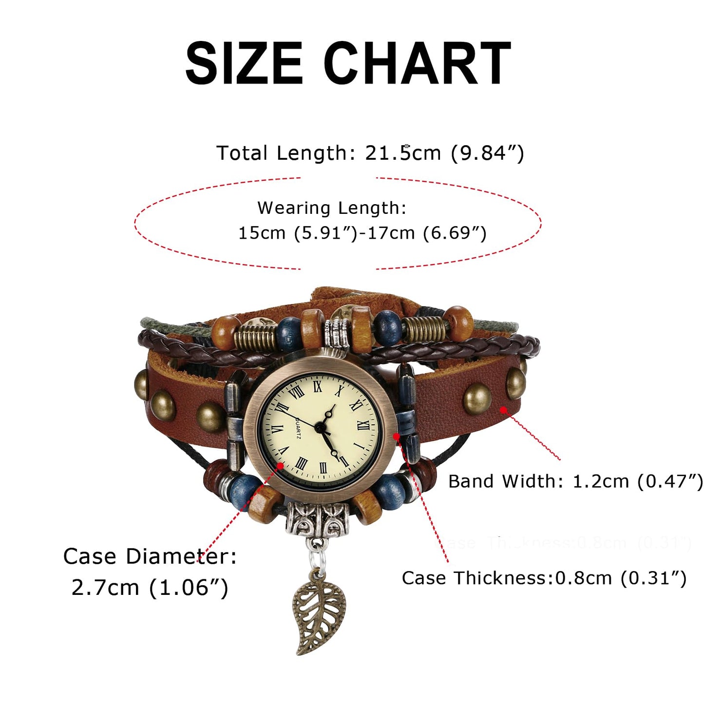 Avaner Vintage Handmade Leather Wrist Watches Multilayer Weave Strap Quartz Bracelet Wrap Watches