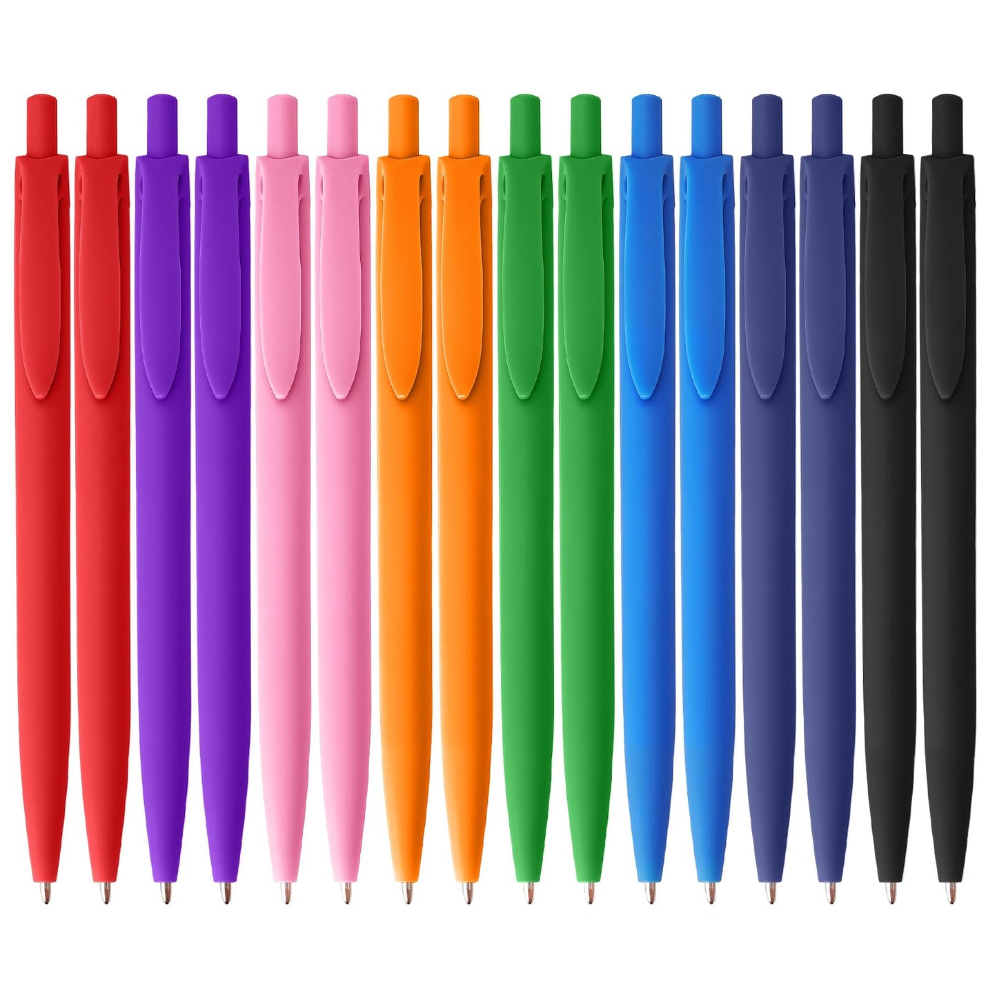 XWLDOLMI Ballpoint Pens, Soft Rubber Erasable Pens for Journaling & Bible Study, Smooth Writing Pens Bulk, Teacher Christmas Gifts, Kids Gifts,Black Pens, 16 pens in a mixed pack (8 colors * 2)