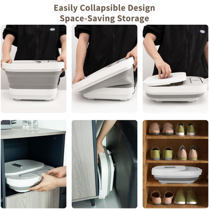 UNIFULL Collapsible Foot Spa Bath with Heat and Massage Rollers, Bubble, Foot Pedicure Kit, Temperature Control, Red Light, Pedicure Foot Spa, Foot Bath