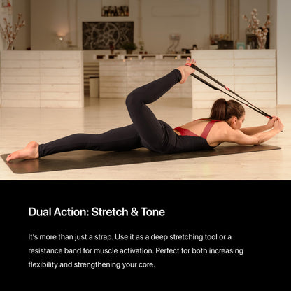 Stretching Strap with Loops for Physical Therapy | Physical Therapy Equipment | Yoga Strap for Stretching with Loops | Leg Stretcher | Workout Stretch Straps | Exercise straps | PT equipment | Black