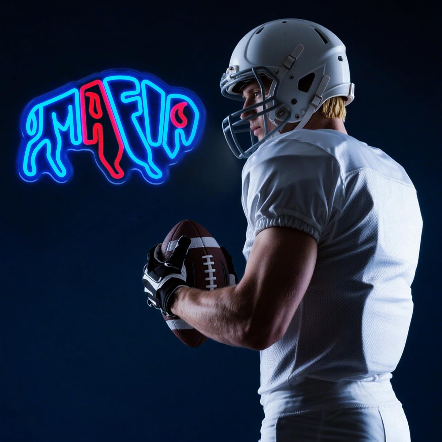 Football Team Neon Sign, Cool Dimmable Light Up Football Mafia Neon Merch USB Light Up Sign Bedroom Man Cave Game Room Home Bar Party Shop Decor Decoration for Kids Boys Birthday Christmas Gift (Maf 1)