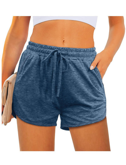 Biker Shorts with Pockets and Drawstring Summer Clothes for Women XL 3b-Dark Blue
