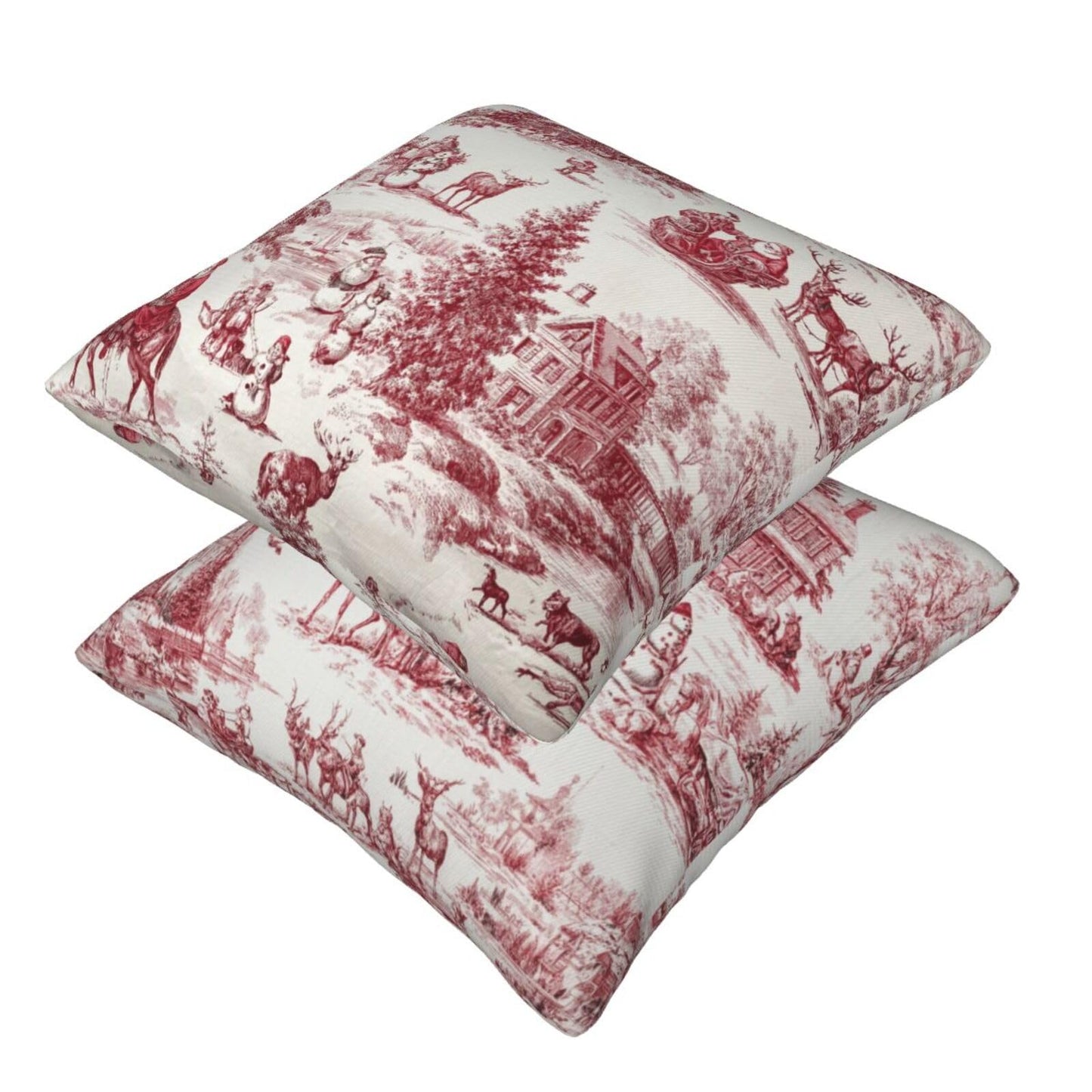 Ecixzyo Christmas Santa Claus Throw Pillow Covers 18x18 Set of 2 Square Pillow Case for Home Decor Couch Room