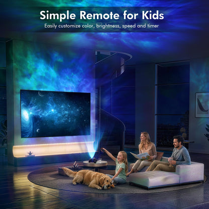 Rossetta Dual Lens Galaxy Projector, Star Projector for Bedroom with 58 Light Effects, Night Light Projector with White Noise & Bluetooth Speaker, Remote Timer, Room Decor Gift for Kids Adults Teens