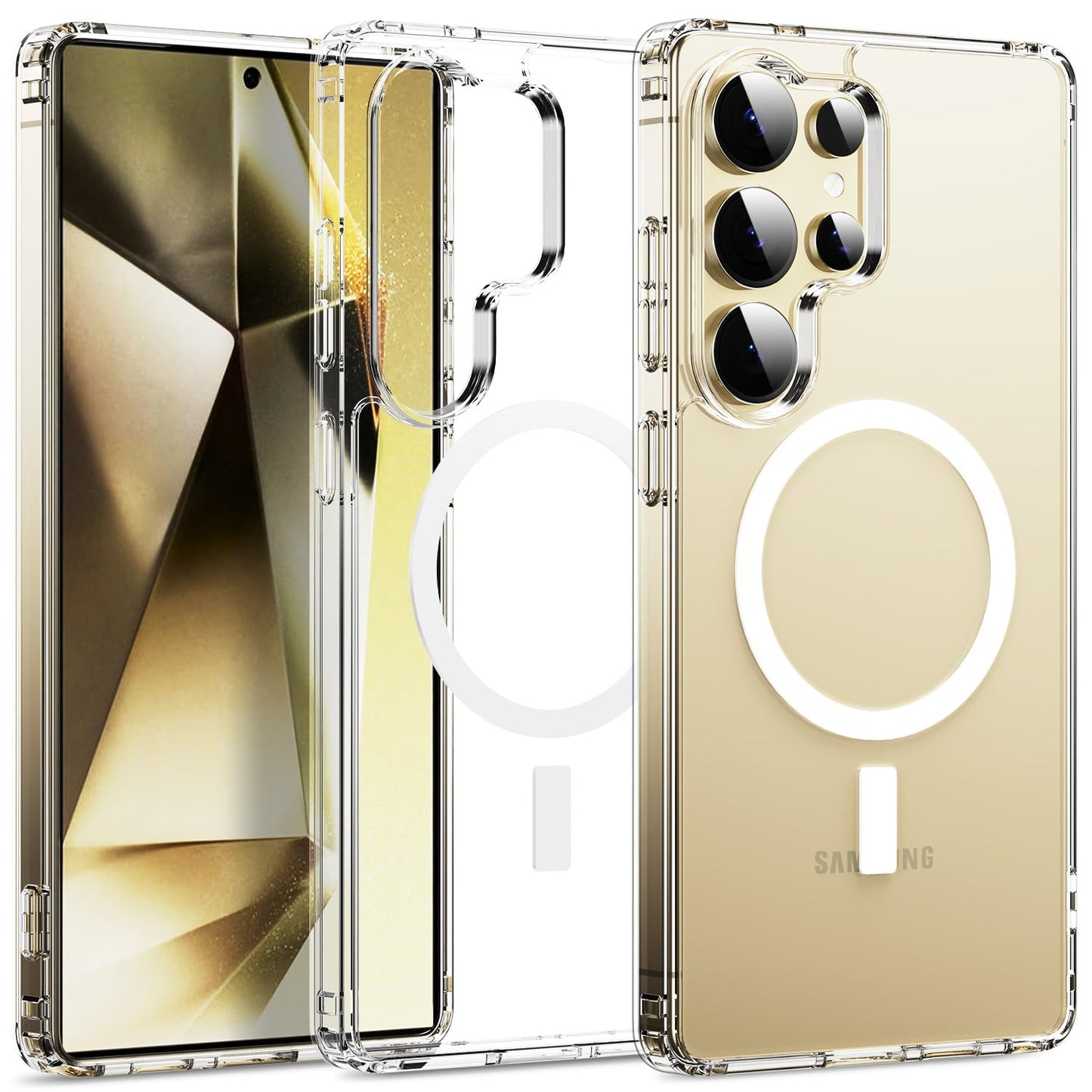 CASEVASN Compatible with Samsung Galaxy S24 Ultra Case, Hybrid Scratch Resistant Clear TPU Shock Absorption Slim Flexible Gel Silicone Protective Magnetic Phone Cover for Galaxy S24 Ultra (Clear)