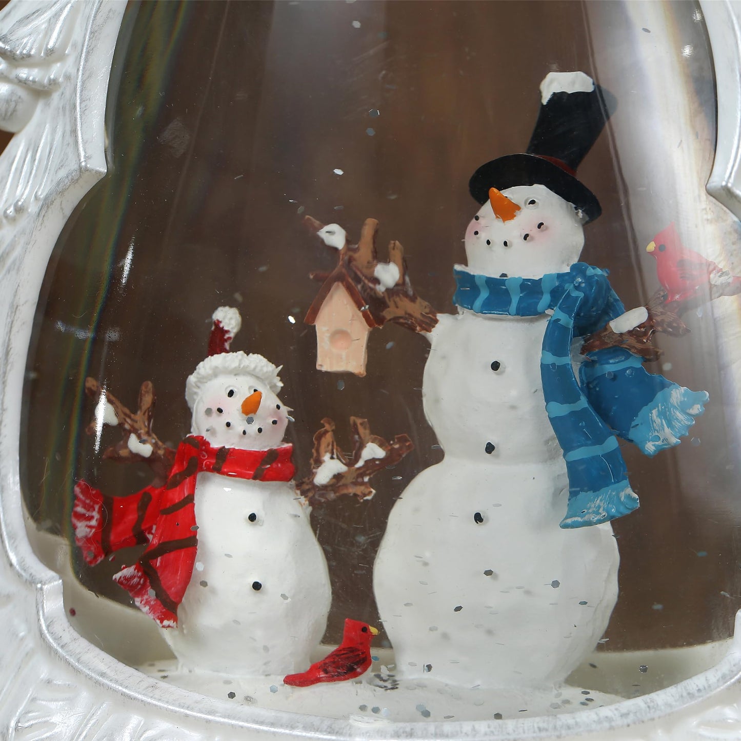 Snowman's Christmas Musical Snow Globe Lamp | Battery Operated and USB Powered LED Lighted Swirling Glitter Water Lantern for Tabletop Home & Christmas Decoration