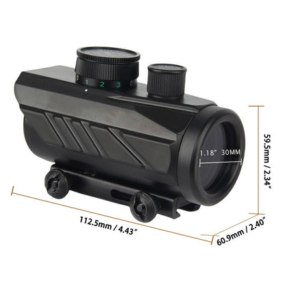 KASENTE Tactical 1x30mm Reflex Sight - Green & Red & Blue Dot, Airsoft Gun Optic, Rifle Scope, with 11mm/21mm Rail Mount