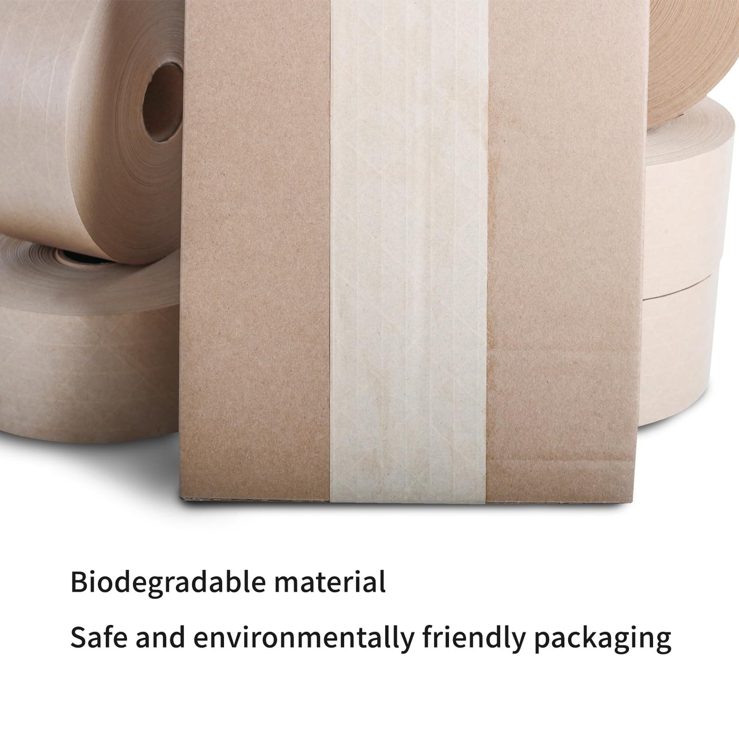 PAPEREZ Water Activated Tape Fiber Reinforced Packing Tape Kraft Tape 3”X 450 feet Per Roll Brown Tape Gummed Paper Tape for Heavy Duty Packaging and Shipping Writable Eco-Friendly Biodegradable