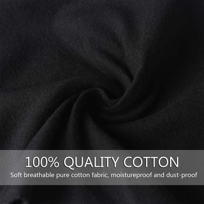 PlasMaller Shoe Storage Bags 100% Cotton with Drawstring For Men and Women for Travel Protecting and Storing Shoes (Black, Set of 4)