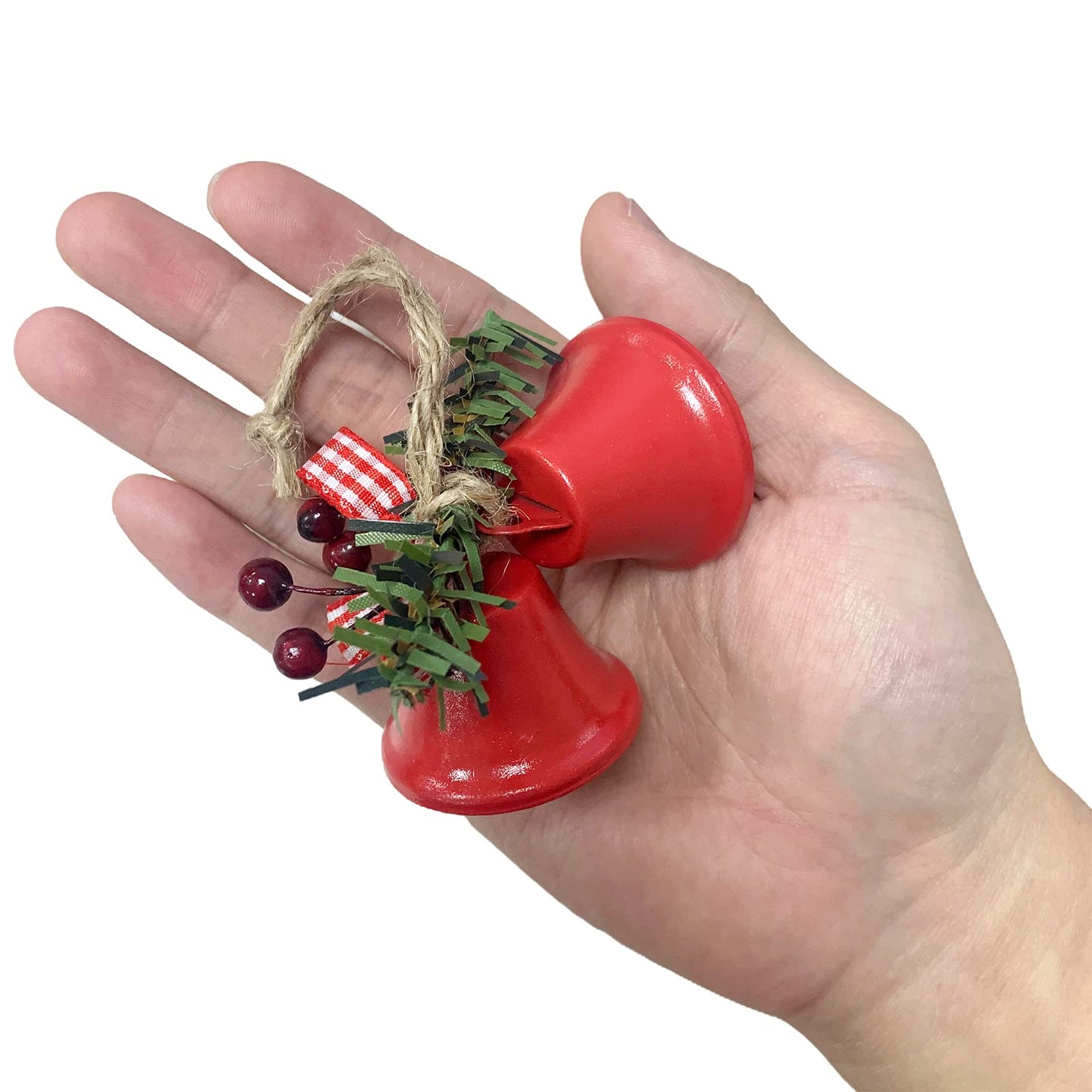 Tinsow 6 Pcs Red Christmas Bells, Tree Hanging Ornament Metal Jingle Bells for Christmas Holiday Decoration (6, Red)