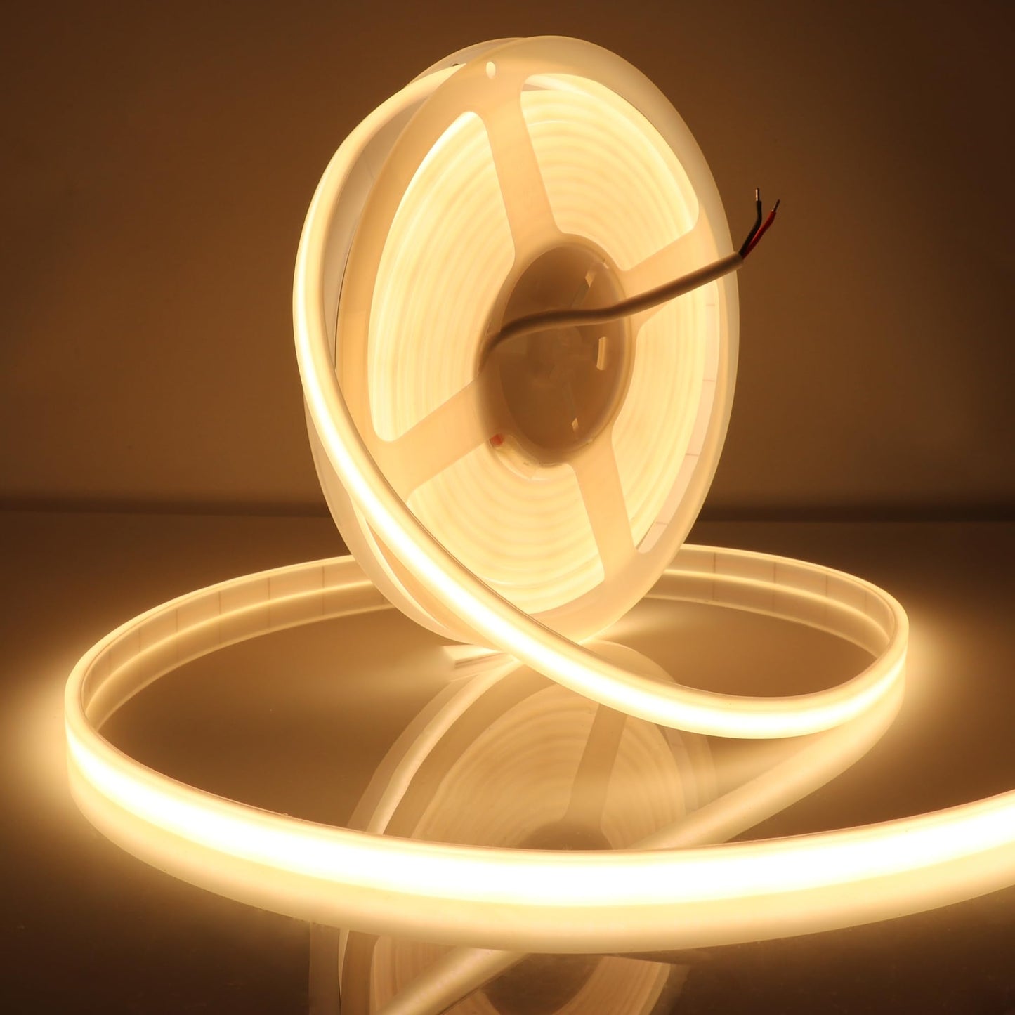 LEDENET COB LED Strip Lights Waterproof IP67 Warm White 3000K DC12V 16.4ft/5m 480LEDs/m Dimmable Flexible LED Tape Lights for Bedroom Living Room Wedding Outdoor DIY Lighting
