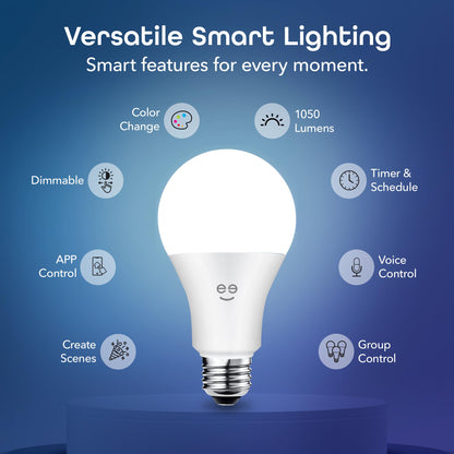 Geeni PRISMA 1050 Wi-Fi LED Light Bulb, Multicolor (2700K): Dimmable LED, A21, 75-Watt Equivalent: Works with Alexa & Google Assistant