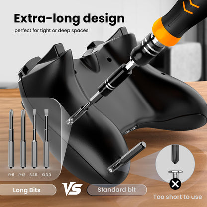 JOREST 40Pcs Small Precision Screwdriver Set with Torx Triwing Phillips, Mini Repair Tool Kit for Macbook, Computer, Laptop, PC, iPhone, PS5, Xbox, Switch, Glasses, Watch, Ring Doorbell, Electronics