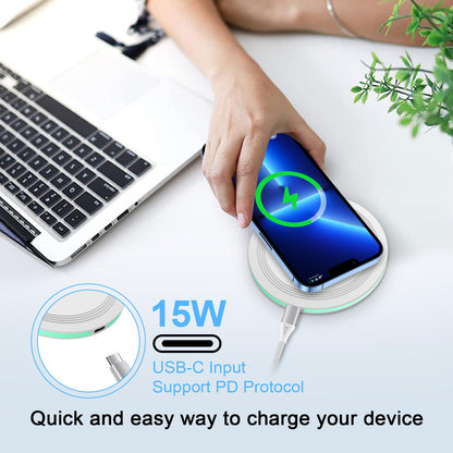 15W Wireless Google Charger Fast Charging Pad for Google Pixel 10 9A 9 Pro XL Fold 8 7 6 Pro 8A 7A,Samsung Galaxy S25 S24 Ultra S23 FE S22 FE S20 Z Flip Fold 7 6,Wireless Charger Station Fast Charging
