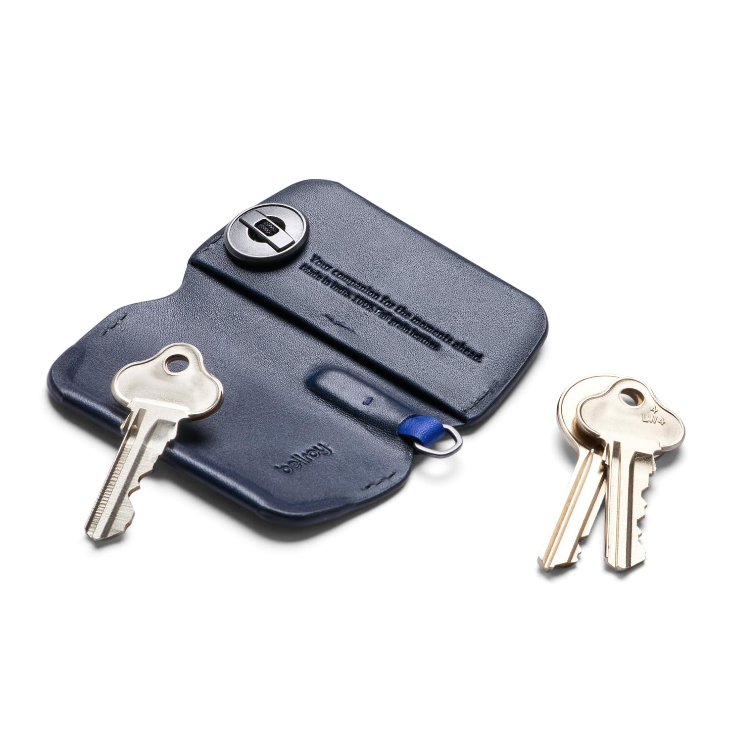 Bellroy Key Cover – Third Edition (Leather Key Holder, Holds 2 – 4 Keys) - Navy