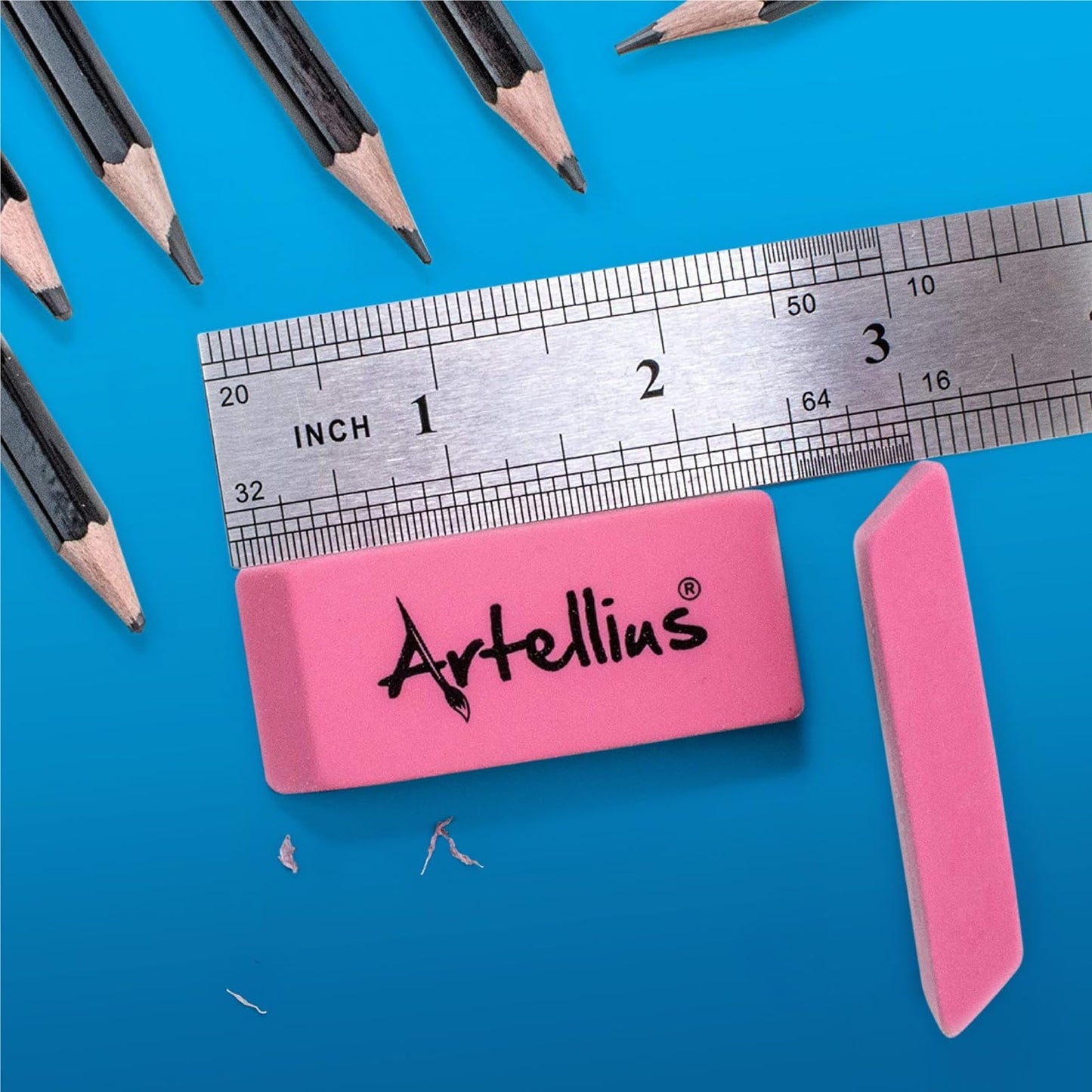 Artellius Pink Erasers | Latex & Smudge Free | Bulk School Supplies | Classrooms, Teachers, Homeschool, Office, Art Class | Large Size (Pack of 100)