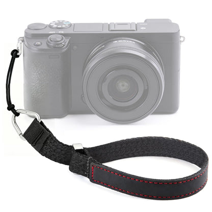 TELIJIE Camera Wrist Strap, Leather Camera Hand Straps for Photographers, Adjustable Soft Strap for DSLR SLR Mirrorless Cameras (Black)