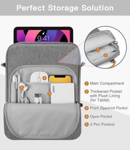 MoKo 15 Inch Laptop Sleeve Bag Fits MacBook Air 15" M2 2023, MacBook Pro 14" M2 2023, Galaxy Tab S9 Utra 14.6" 2023, Handle Carrying Case with Shoulder Strap, Indigo