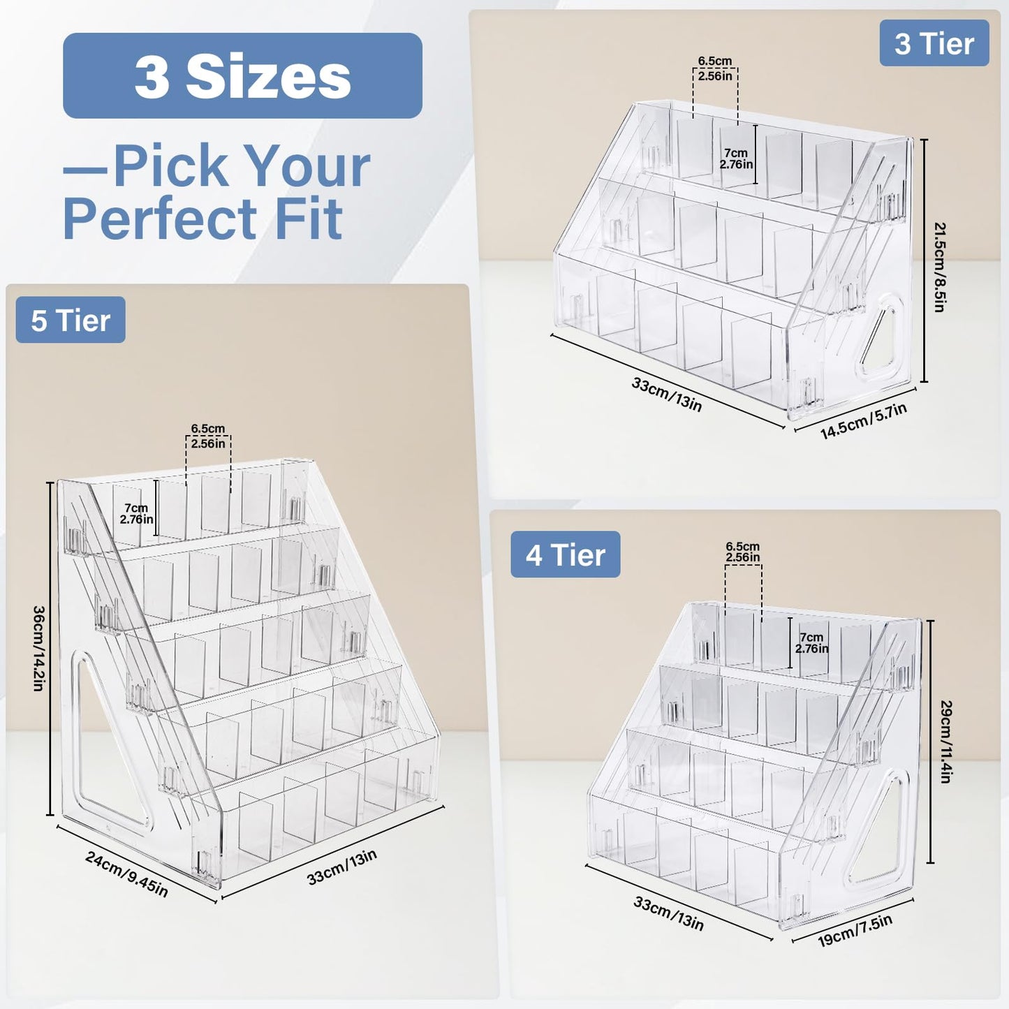 CELSOL Acrylic Marker Organizer – 4 Tier 20 Compartments for Pens, Markers, Art Supplies & Office Essentials – Clear Vertical Desk Storage for Home, Office & School
