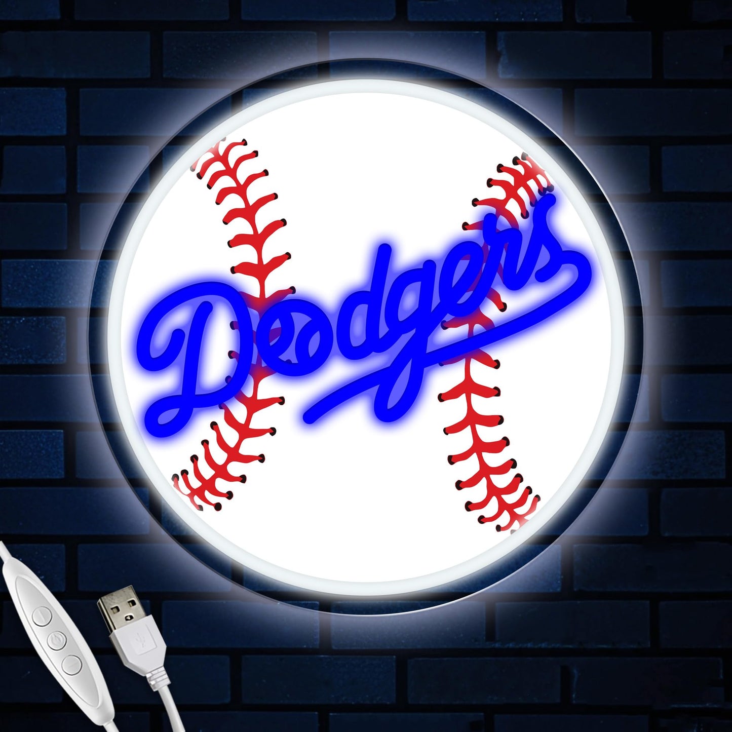 LA Baseball Neon Sign, Los Angeles Cool Light Up Dimmable LA Baseball Team Logo Hanging Led Neon Sign for Wall Decor, Bedroom, Party, Man Cave, Garage, Birthday Christmas Gift for Baseball Fans (B-LA)